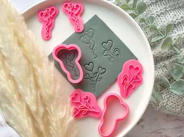 Valentines Hearts Love Clay Embossing Stamp | Fondant Stamp | Cookie Embossing Stamp | FLORAL STAMP